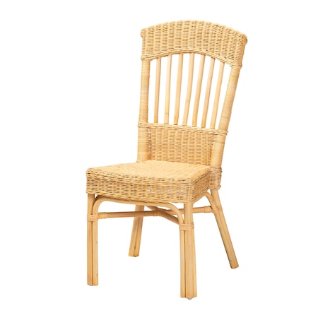 Baxton Studio Barito Modern Bohemian Natural Brown Rattan Dining Chair 228-13136-ZORO